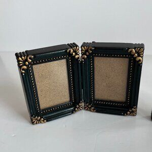 Mini Hinged Picture Frames Black Gilded Rectangle Boho Eclectic Gallery Wall
